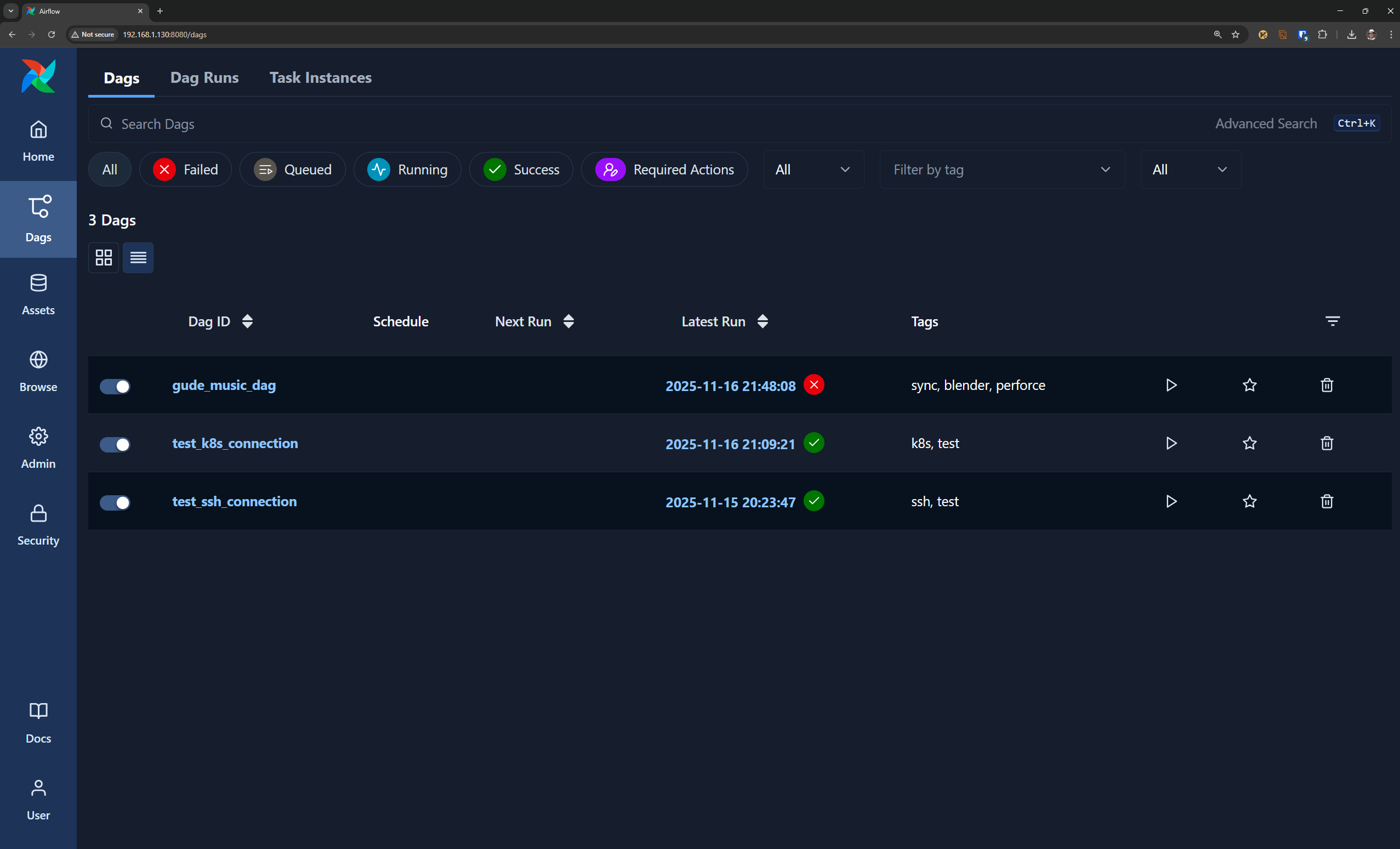 DAG configuration files